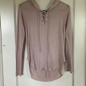 American Eagle Soft and Sexy Lilac Purple Lace Up Hoodie